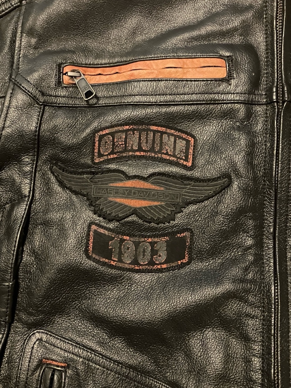 Genuine Harley-Davidson Men's Black Leather Riding Jacket - Perfect for Sturgis!